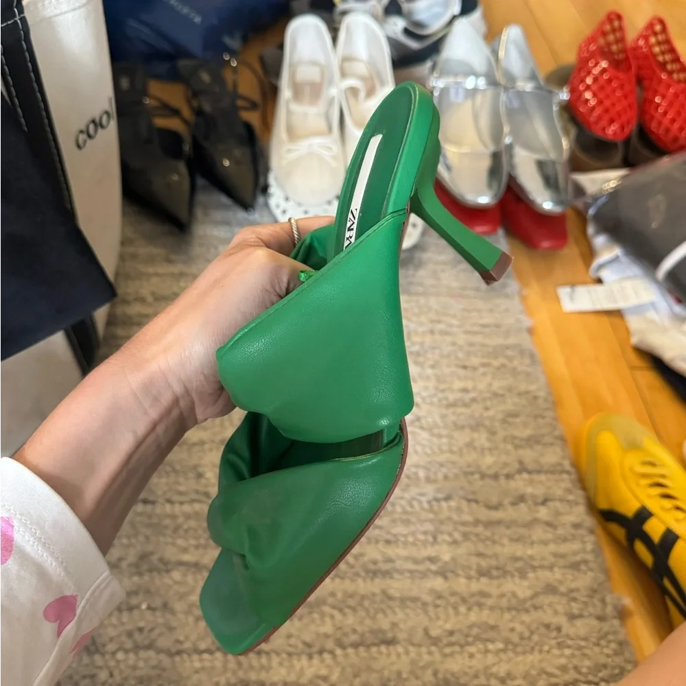 Zara Green Heeled Sandals - Picture 3 of 3
